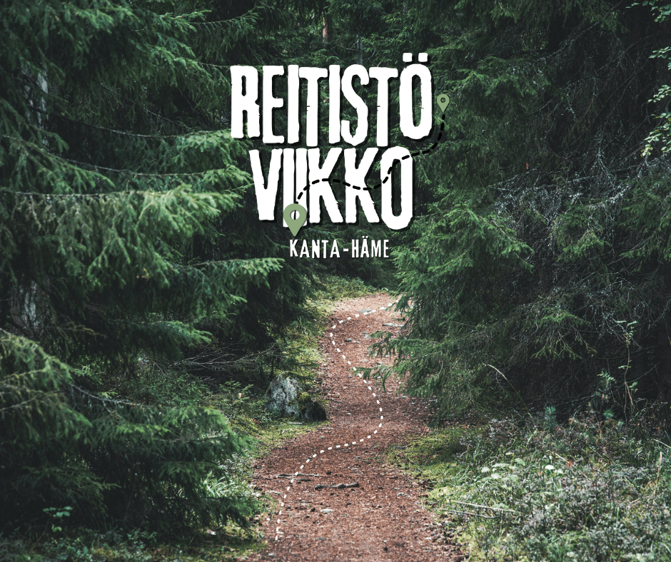 Metsäpolku ja teksti: Reitistöviikko Kanta-Häme.